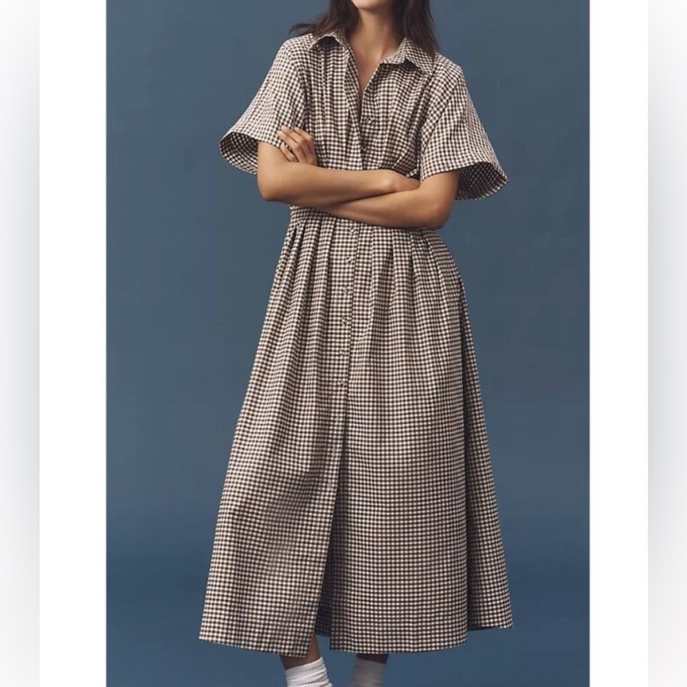 NWT Exquise The Tobie Studded Button-Front
Pleated Shirt Dress by anthropology